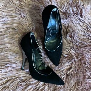 MISSONI Black Suede Metallic Leather Pumps